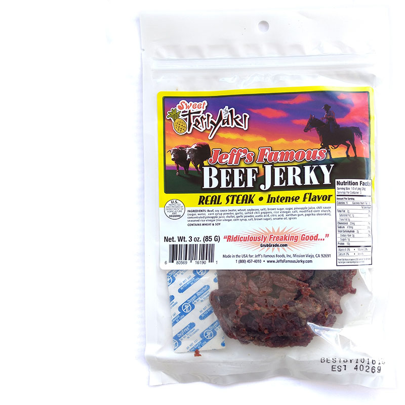 Jeff's Famous Jerky Sweet Teriyaki Beef Jerky Reviews