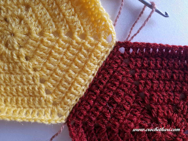 How to join crochet hexagons using slip stitch in back loops only How to join crochet hexagons using slip stitch in back loops only crochetkari