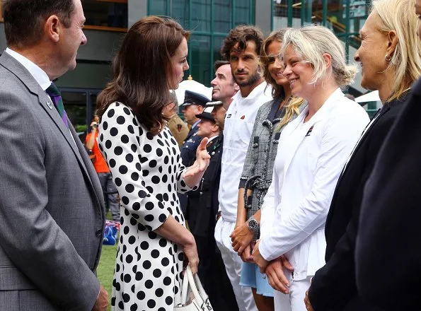 Duchess Catherine of Cambridge - Kate Middleton wore DOLCE & GABBANA polka dot dress at Wimbledon Tennis Championships