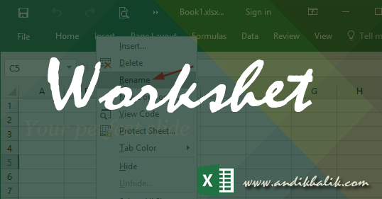 Berikut  Beberapa hal yang perlu diketahui tentang lembar kerja / Worksheet pada  Excel