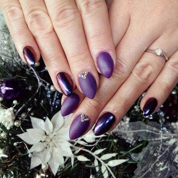 purple Reindeer Nail Art purple ,Reindeer Nail Art