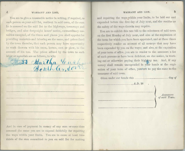 Heirlooms Reunited c1890s Highway Surveyor's Book for Andover, Maine