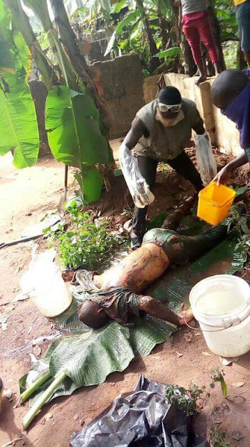  Graphic: Mother and two sons allegedly kill her husband in Anambra, buries body under a plantain tree