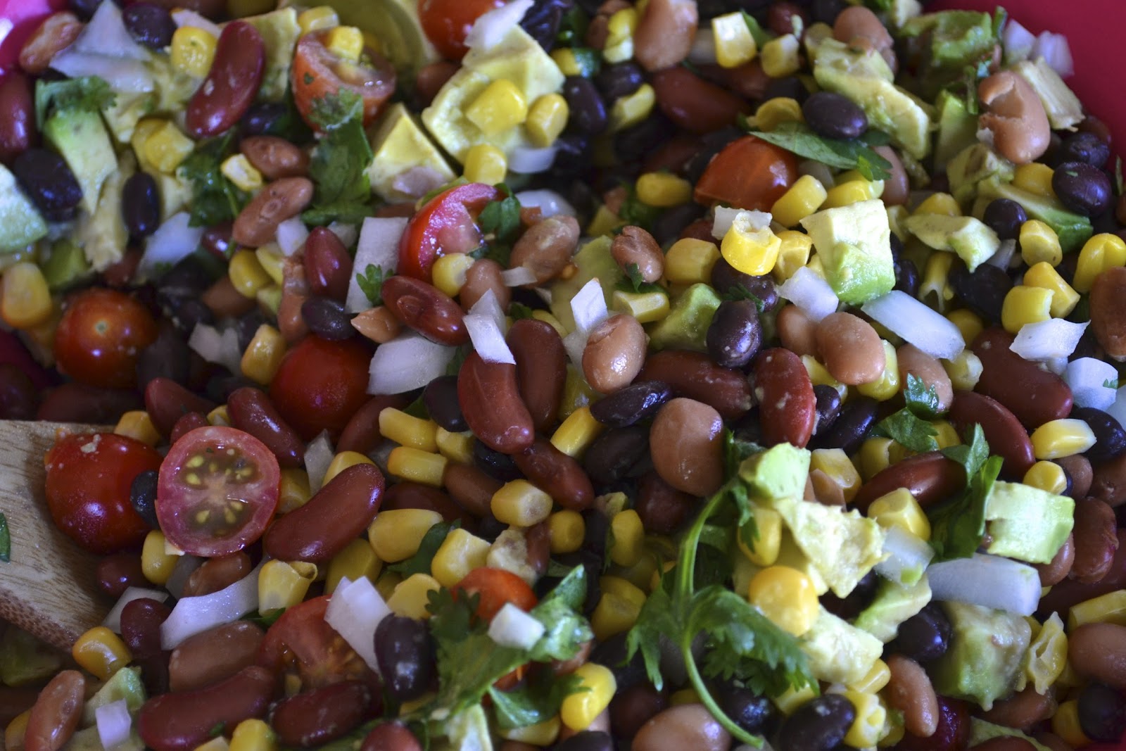 "Pointless" Meals Three Bean Salad with Corn and Avocado