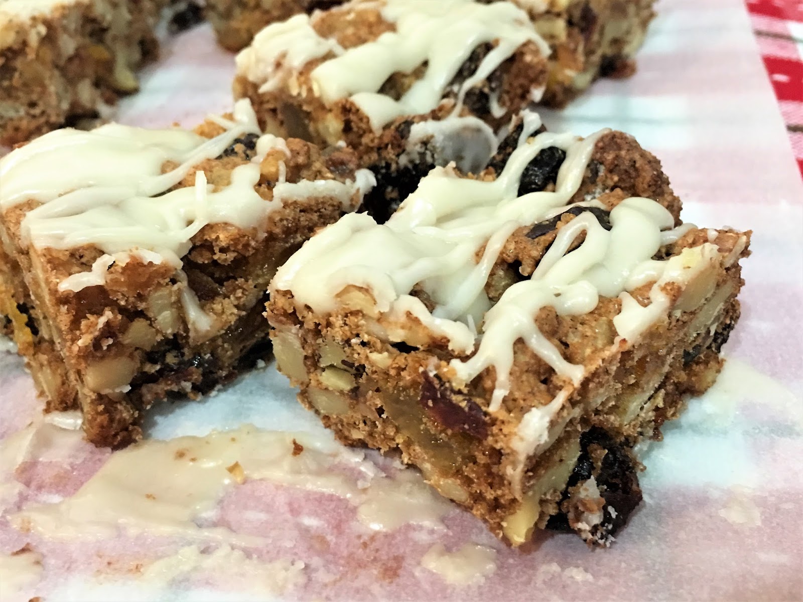 Bourbon Glazed Fruitcake Bars and Happy Holidays! mysavoryspoon