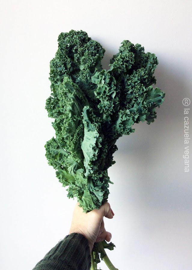 Chips de kale. Chips de col rizada.