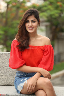 Rhea Chakraborty in Red Crop Top and Denim Shorts Spicy Pics ~  Exclusive 004