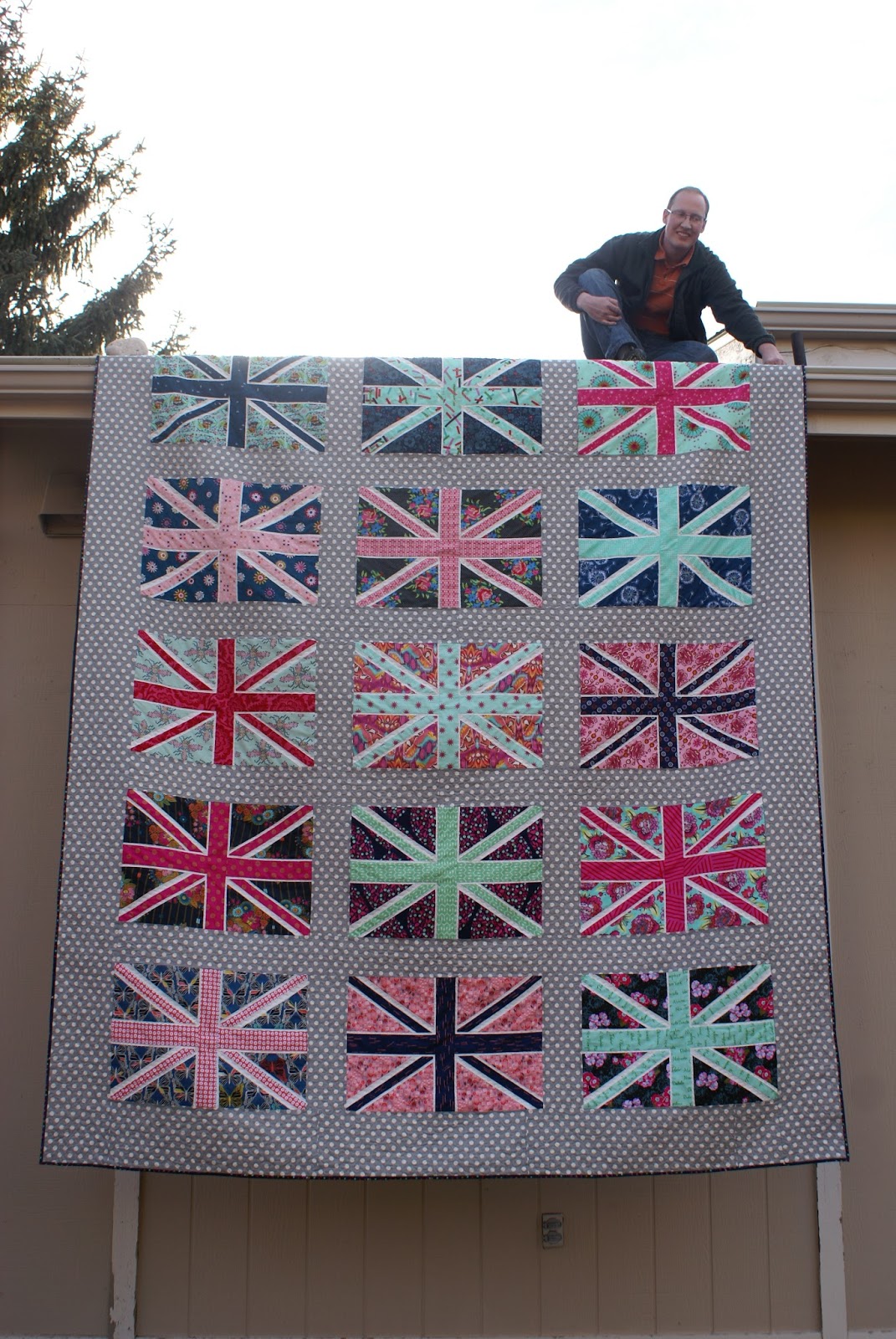 Dresden Lane Union Jack Quilt Finished