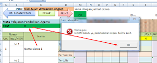 Tidak bisa diisi kalau KKM kosong