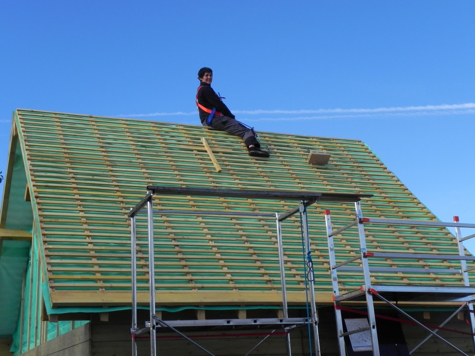 SL97 Pose des liteaux et charpente finie )