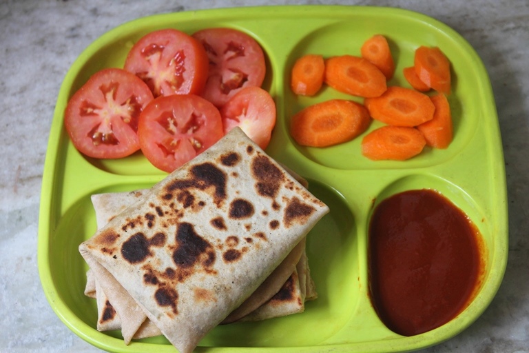 Mushroom Roti Parcels Recipe - Kids Lunch Box Ideas - Yummy Tummy
