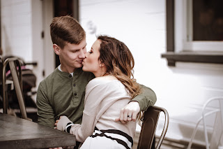Newly engaged couples lifestyle portrait session at a local coffee shop called Better Buzz Coffee in San Diego, CA by Morning Owl Fine Art Photography. 