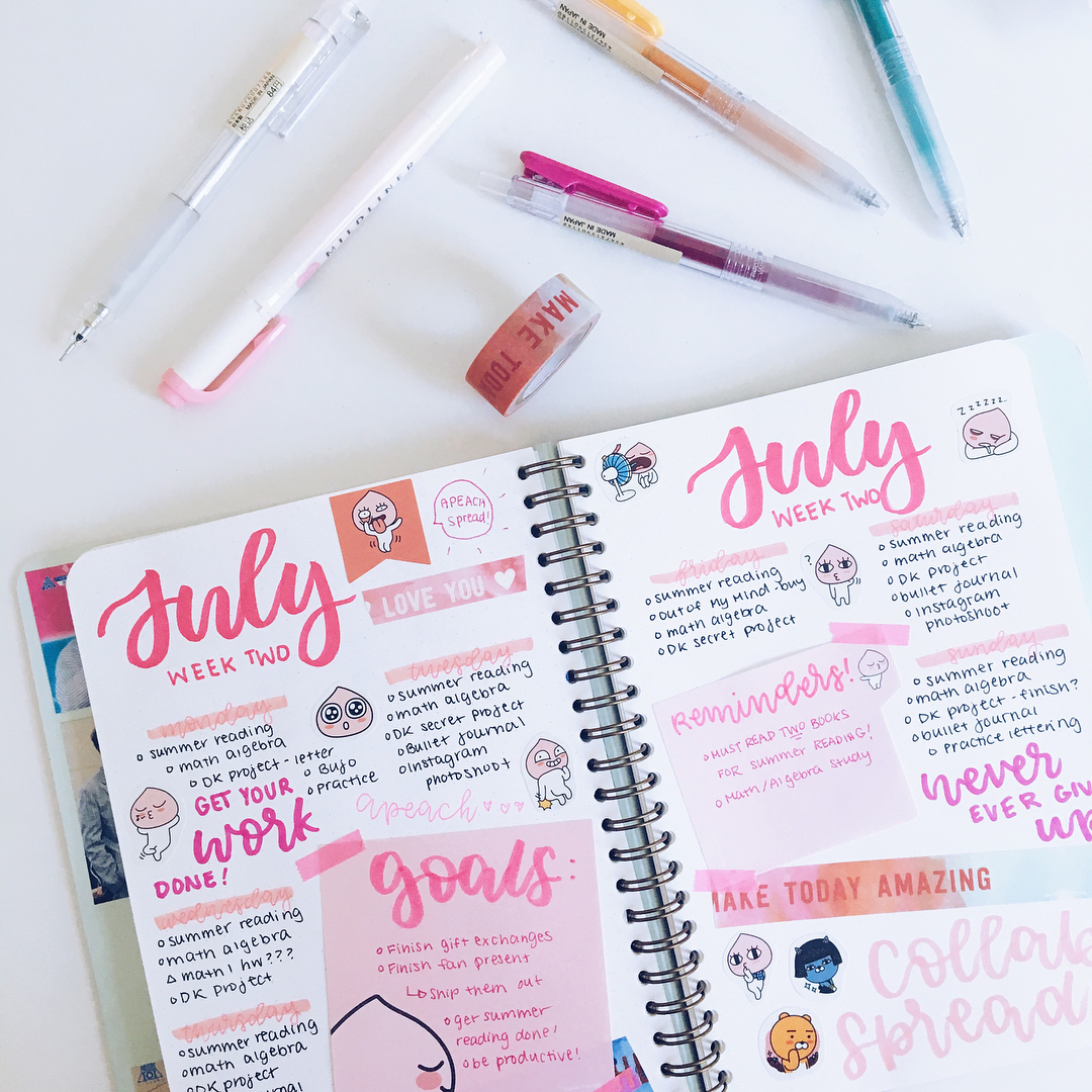 Bullet Journal Monthly Spread Ideas