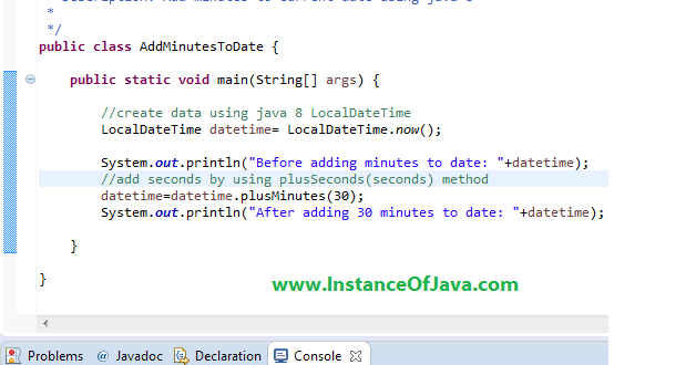 How to Add N minutes to current date using java 8 - InstanceOfJava