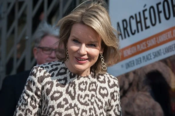 Queen Mathilde of Belgium visited Belgian microfinance aid organization, MicroStart. Tikli Jewelry Moonstone Spring Earrings