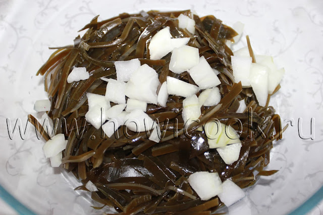 рецепт салата с морской капустой с пошаговыми фото