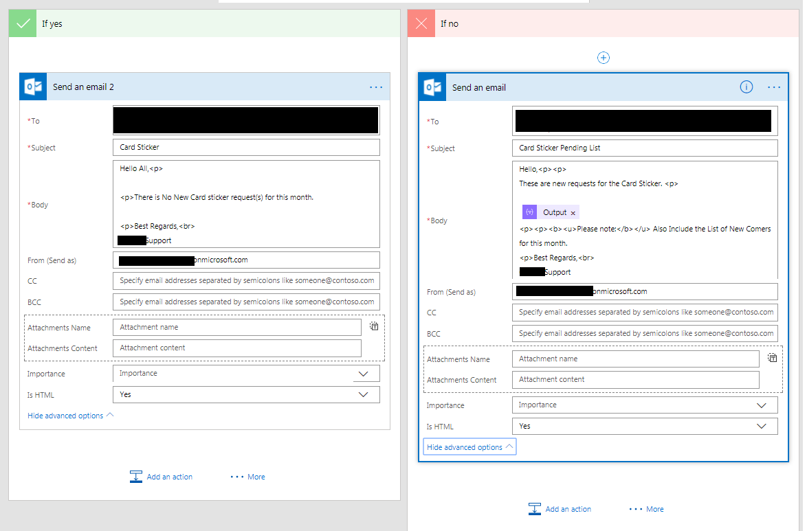 SharePoint Administration Microsoft Flow How to send Single mail