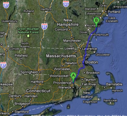 Ogunquit, ME is an easy drive for most New Englanders. The route from Providence, RI to Ogunquit, ME