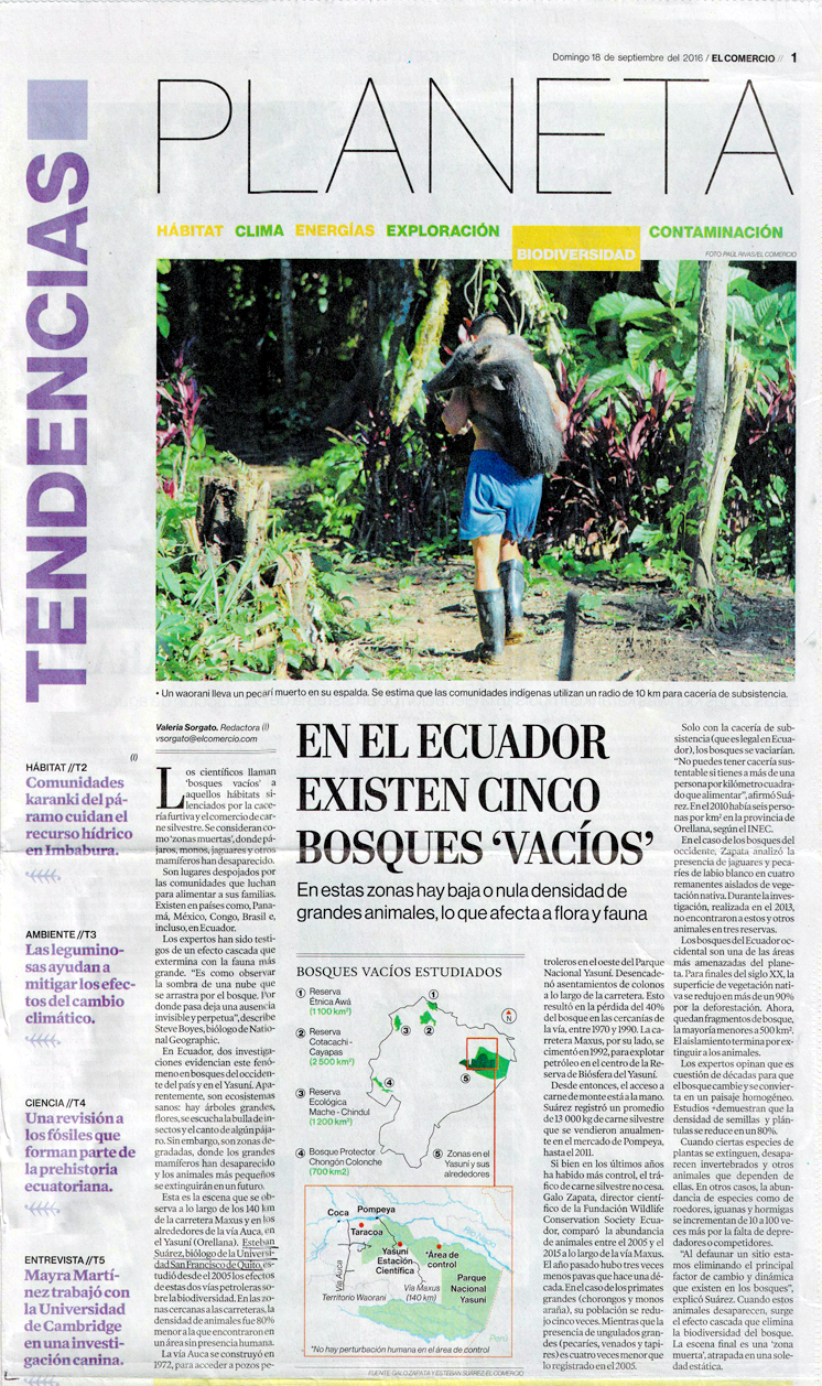 Estudio Bosques “Vacíos” - Esteban Suárez - COCIBA - Diario El Comercio
