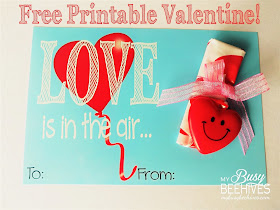 Love is in the Air! free printable Valentines to go with heart parachutes