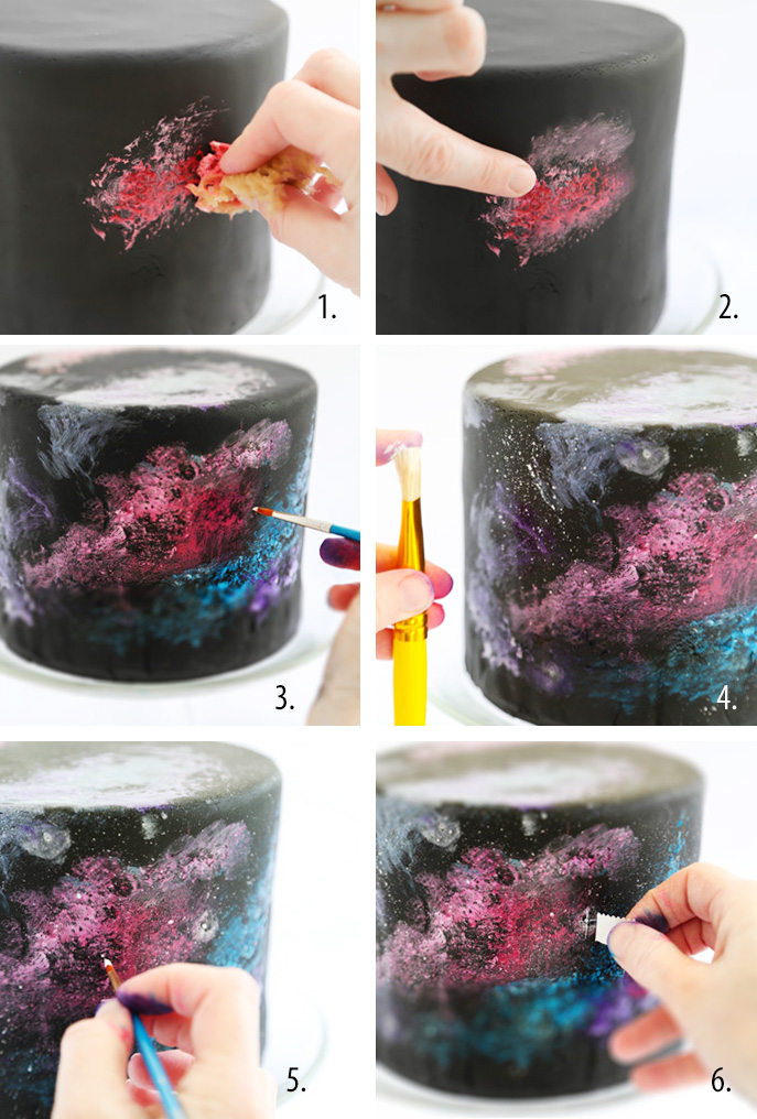 Black Cake With Galaxy Sprinkles Black Cake With Galaxy Sprinkles