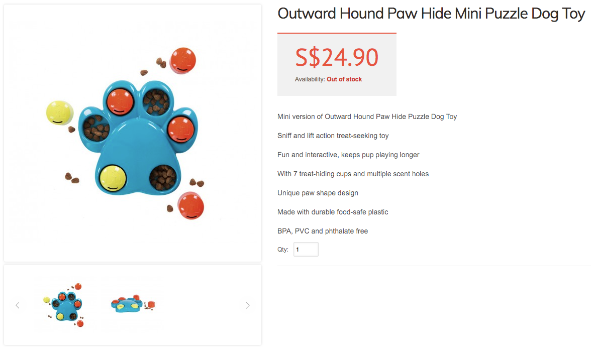 PAW HIDE - Dog Toy Puzzle (SEVEN Chamber Treat-Hiding DOG's BRAIN GAME