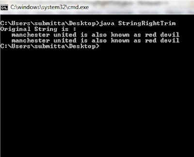 How to right trim a String in Java : Source code with example | Java Hungry