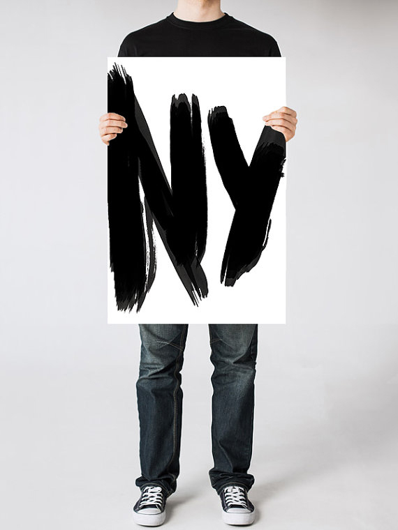 NY brushstroke print by RowensCo