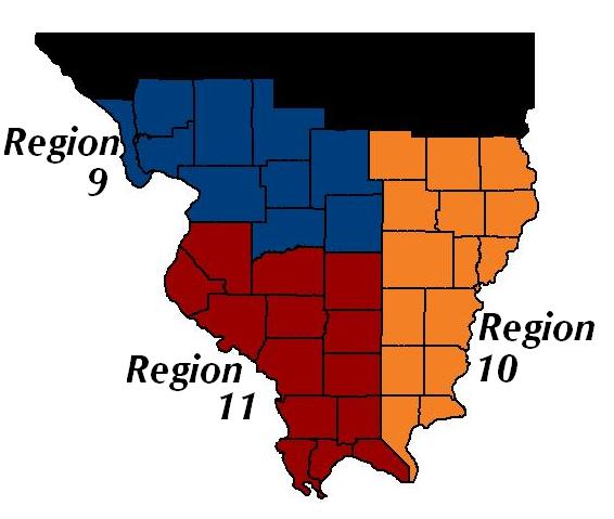 Southern Illinois HSTP's 39 Counties and Three substate Regions