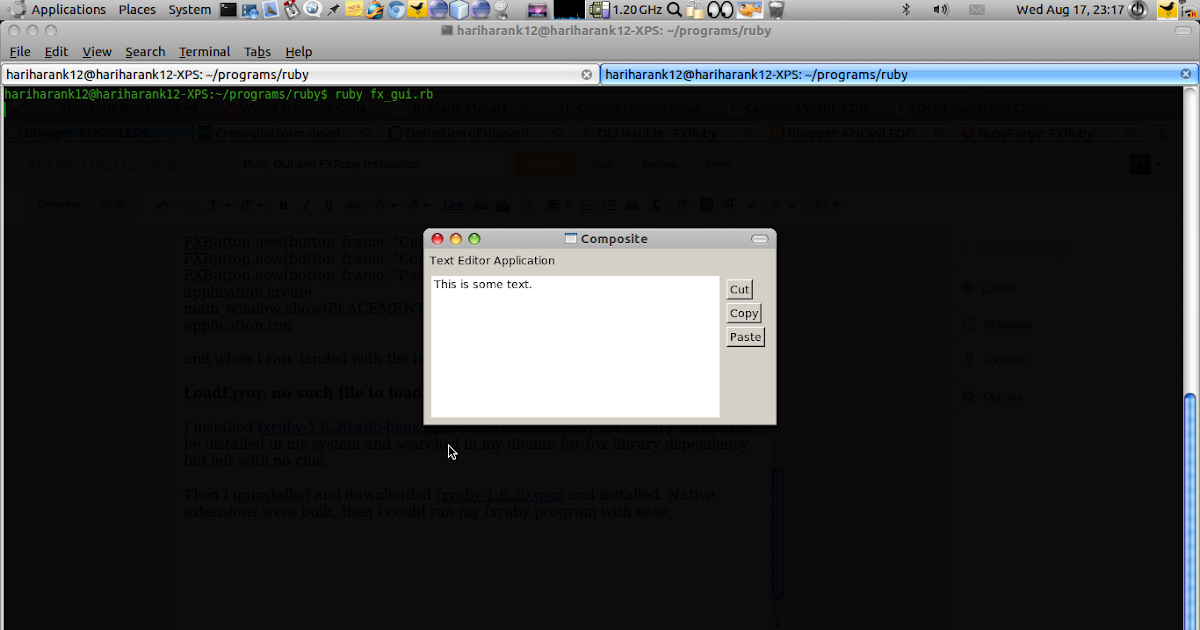 KNOWLEDGEfull Resources: Ruby GUI and FXRuby Installation