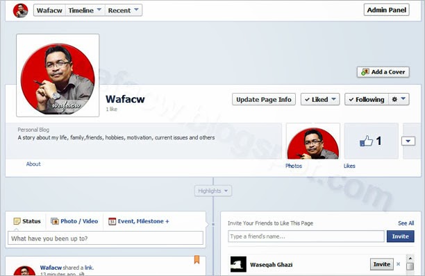 wafacw facebook page screen shot