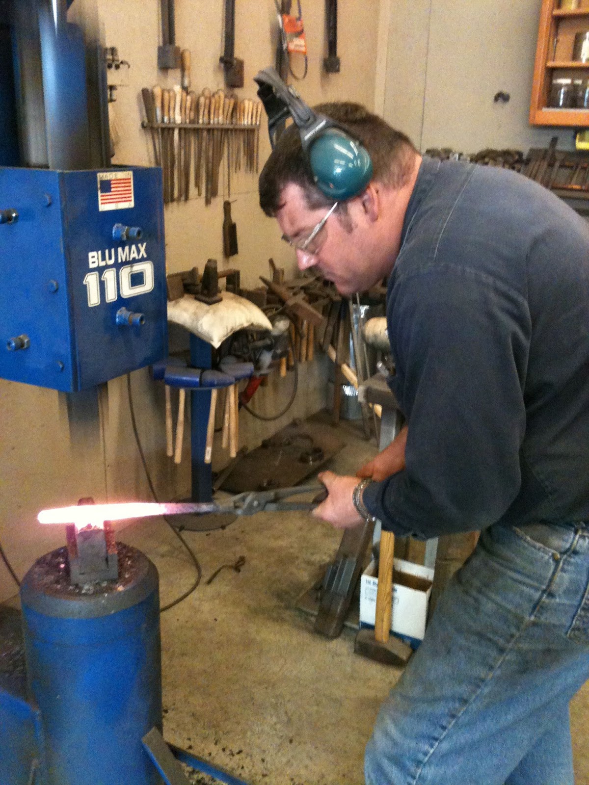 Kellogg & Sons' Blacksmith Shop Pattern Welding billets and Power