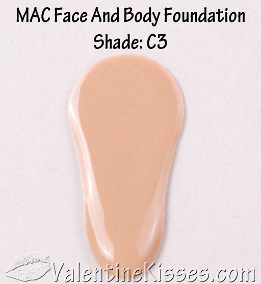 Valentine Kisses MAC Face and Body Foundation swatches, before
