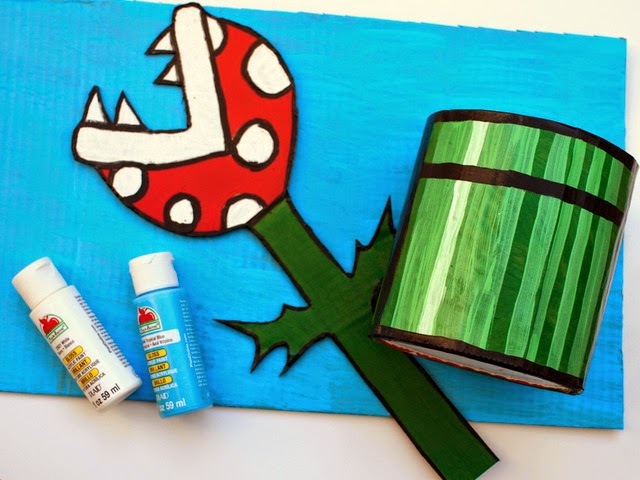 Paint your piranha plant and oatmeal box container