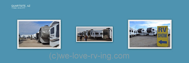 Photos of different RV's in the show