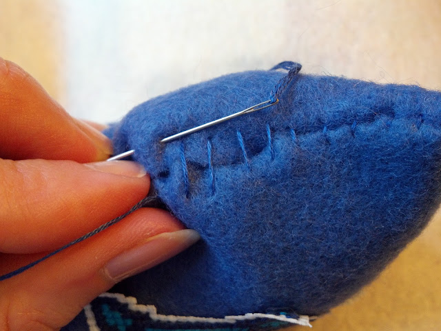 Continue these stitches across the seam