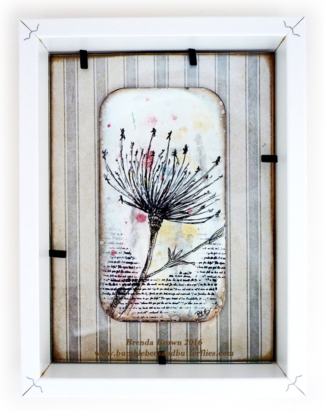 Bumblebees and Butterflies Pen and ink over gesso