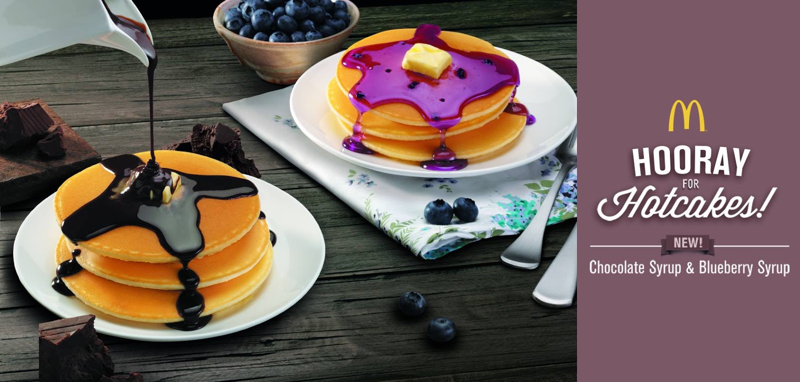 Rizza Salas Mcdo's Pancakes with Blueberry and Chocolate Syrup