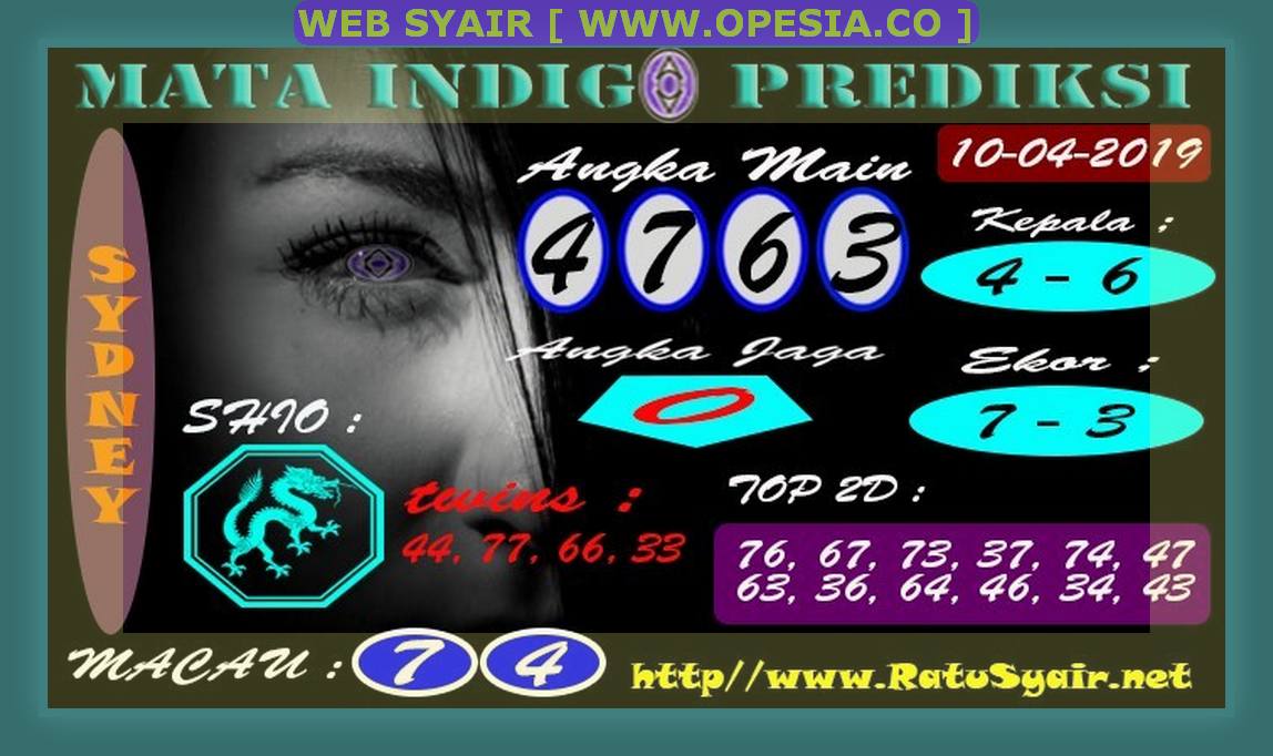 Syair Sdy Rabu 10 April 2019 Opesia Official