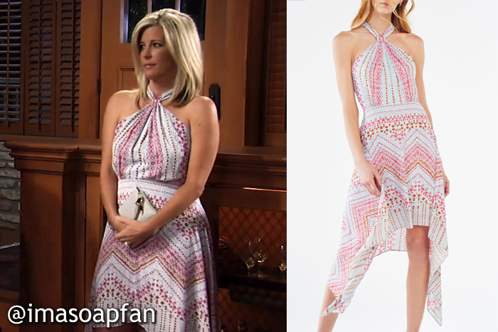 Carly Corinthos's Light Blue Printed Halter Dress - General Hospital