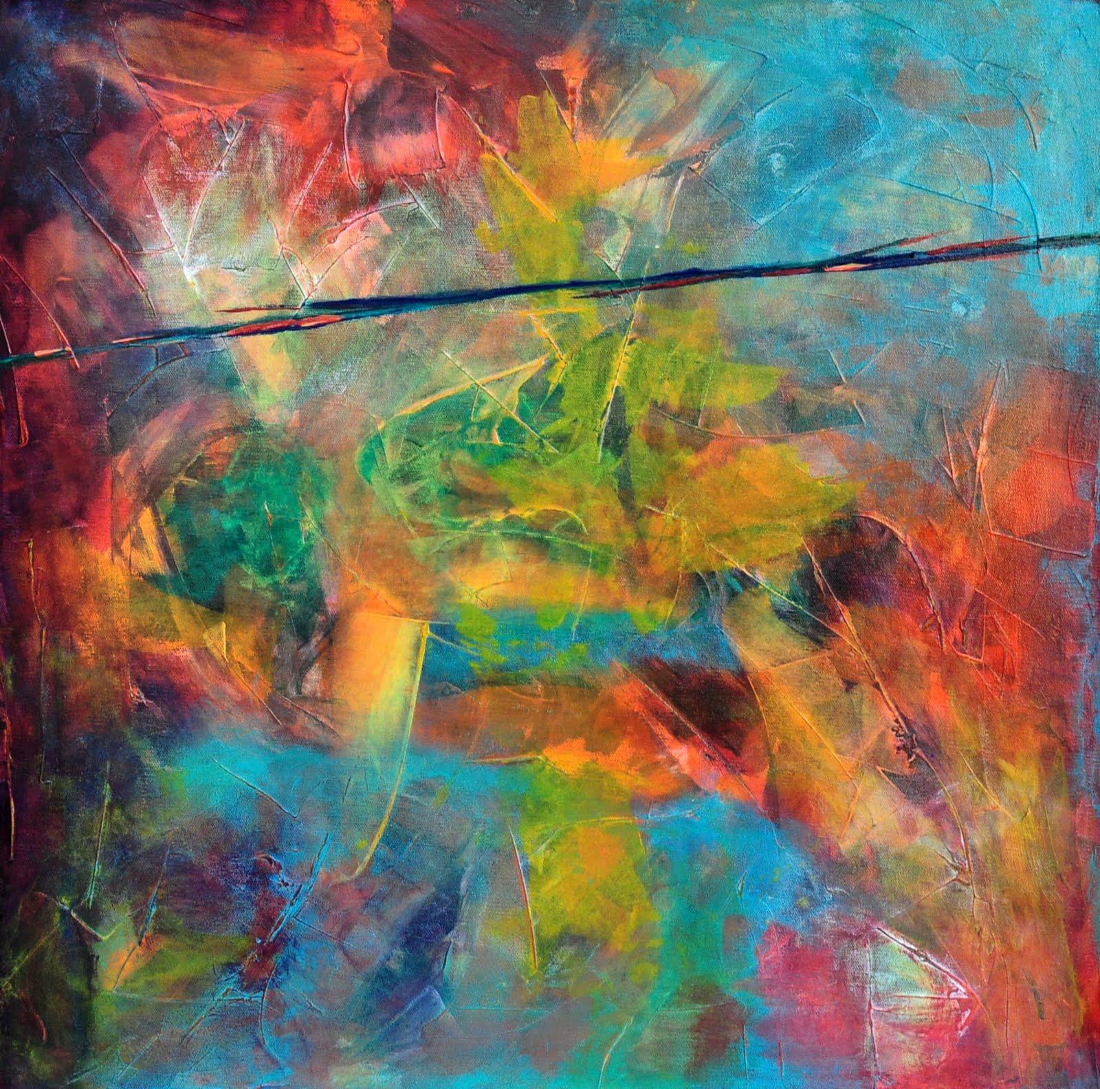 Daily Painters of Arizona: "Dreamscape" Colorful Palette Knife Acrylic