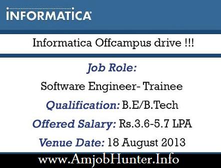 Informatica Off Campus Driver for Engineering Freshers 