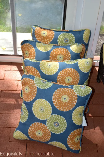 Blue Floral Outdoor Pillows