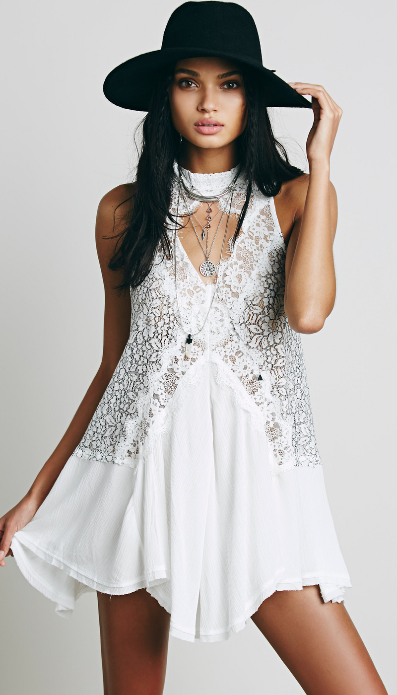 Free People Cross My Heart in Lace Tunic