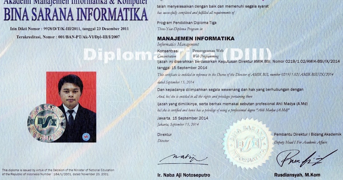 ARIS SARYANTO BERBAGI ILMU Akhirnya Ijazah BSI Sampai Di