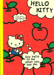 Hello Kitty with apple notepad