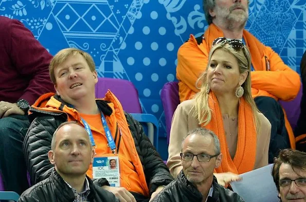 King Willem-Alexander and Queen Maxima attend the Short Track on day 3 of the Sochi 2014 Winter Olympics