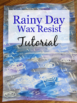 Rainy Day Wax Resist-Easy peasy art tutorial {The Unlikely Homeschool}