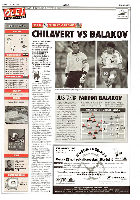 WORLD CUP 1998 PARAGUAY VS BULGARIA CHILAVERT VS BALAKOV