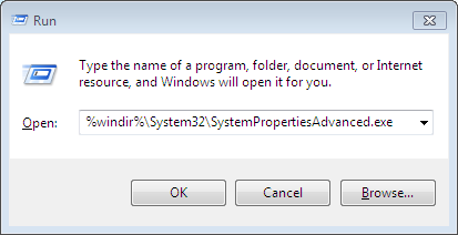 Jalankan Sistem Properties
